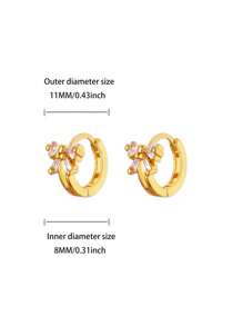 1 Paar romantische, elegante Zirkonia Schleifenohrringe für Frauen, Edelstahl, goldfarben beschichtet, Schleifen-Ohrringe, luxuriöser Hochzeitsschmuck