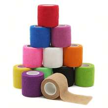 6pcs/8pcs Self-Adhesive Elastic Bandage, Sports Bandage, Used For First Aid, Exercise, Wrist And Ankle Protection, And Body Care Bandages (Color Random) - Multicolor - View 2