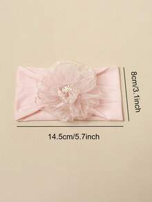 3pcs Baby Floral Chiffon Mesh Headband, Soft Headpiece For Daily Wear & Occasions, Summer - Multicolor - View 2