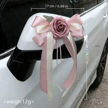 1 Decoración de lazo para el espejo retrovisor y manivelas de la puerta del coche de boda en estilo europeo y americano retro, decoración de flores del cortejo. Decoración de respaldo de silla de boda, suministros de boda, lazos de flores de raso. Decoración para fiesta de San Valentín, decoración para la boda, decoración del hogar, Día de la Madre, decoración de temporada de graduación. Regalos de cumpleaños de verano, útiles escolares, decoración de habitación - Multicolor - Ver 6