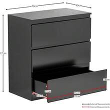 Denver Drawer Chests (Black, 3 Drawer) - Black - View 2