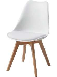 ALBATROS Esszimmerstühle 4er Set AARHUS, Weiss - Beine aus Buche Massiv-Holz, Skandinavisches Retro-Design, bequemer Schalenstuhl - Eleganter Küchenstuhl, Stuhl Esszimmer für Esstisch