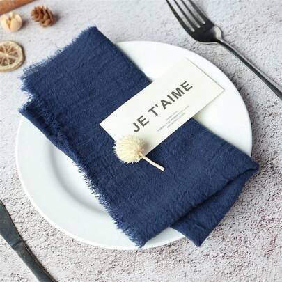 12 Pcs/Set Fringed Multi-Color Tea Towels 32*32cm/12.6*12.6inch, Square Napkins For Birthday Party, Wedding, Photography Backdrop, New Year Holiday Decoration, Kitchen Cleaning Cloths