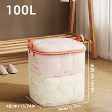 1pc Lightweight Mesh Breathable Garment Storage Bag, Simple Style PVC Material Moving Organizer Bag, Wardrobe Storage Bag, Large Capacity Storage Bag, Waterproof Moisture-Proof Storage Bag, Foldable With Reinforced Handle, Suitable For Home Use