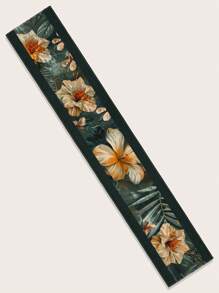1pc Vintage Watercolor Style Floral, Leaves & Plants Pattern Rectangular Single-Sided Printed Table Runner, Suitable For Dining Room, Kitchen, Home Decor, Furniture Cover, Indoor/Outdoor Events, Gifts For Family