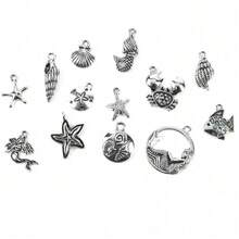 Sea Life Bulk Charm Assortment, 50 Piece, Silver Metal, Jewelry Making, Adult, Unisex - 1 - View 3