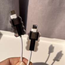 5pcs/Set Wave Cable Protector Kit, TPU Cable Protector, Wire Protector Accessories, No Battery, Compatible With Apple Phone Data Cable Protection Set Charger Protector
