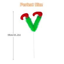 Adornos navideños de piernas de peluche con dibujos animados para el árbol de Navidad, decoración para fiestas navideñas - Verde - Ver 6