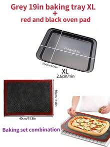 1 件不粘烤盘、适合烘烤鸡翅、海鲜、鱼和饼干的矩形浅烤盘、金色深烤盘、金色方形蛋糕模具、碳钢饼干和蛋糕模具、蛋糕烤盘、烤箱友好型烘焙/烤制/砂锅菜盘、适用于各种烤箱烘焙食品的多功能矩形烤盘