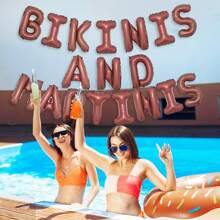 18 szt. Bikini i Martini dekoracje na wieczór panieński Bikini i baner Martini Brązowy Martini dekoracje na imprezę Plaża Bach Lato Tropikalny basen dekoracje na wieczór panieński dla kobiet