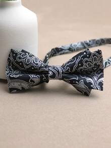 1pc Burgundy Peri Floral Bow Tie, Suitable For Wedding, Everyday Casual, Business Party, Groomsman, Groom Men Necktie - Multicolor - View 7