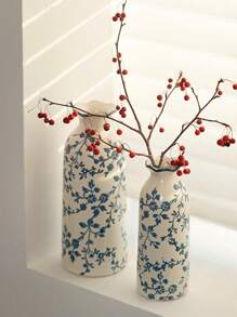 Nowy chiński retro ceramiczny mały wazon na kwiaty, smukły salon, kompozycja z suchych kwiatów, dekoracja hydroponiczna, wysokiej klasy niebieski i biały porcelanowy wazon na kwiaty