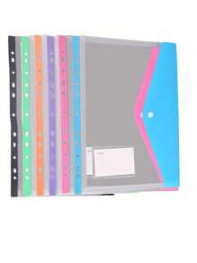 Carpeta de archivos de PVC transparente gruesa con botón a presión, tamaño A4, carpeta de archivos transparente y resistente al agua de gran capacidad con bolsillo para etiqueta, organizador de documentos, para almacenamiento de documentos de oficina y organización de artículos de papelería de estudiantes, excelente para la temporada de regreso a clases