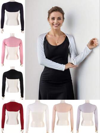 1pc New Modal Seamless Arm Sleeves, Solid Color Underarm Cover For Muslim Ladies For Dress For Christmas Decor