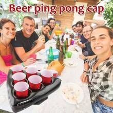 1 pieza Portavaso inflable triangular con 6 huecos, flotador para bebidas, juego de agua para fiestas, actividad divertida, sin necesidad de electricidad, apto para despedidas de soltera, cumpleaños, aniversarios