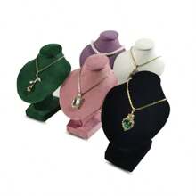 High Quality Velvet Or PU Mini Portrait Necklace Display Props Mannequin Jewelry Pendant Necklace Storage Props