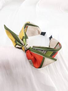 1 Bag Fabric Bow Printed Plastic Headband For Women,Hairband,Hair Hoop Headbands - One Size - View 8