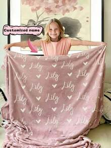 Personalized Custom Blanket Gift Blanket With Name Blanket Gift Personalized Gift Blanket Gift,Great Holiday Gift For Classmates,Travel Essentials, Friends, Family And Lovers, Used For Nap, Camping, Travel,Mother's Day Gifts, Father's Day Gifts,Baby Name Blanket. Great Gift For Birthday,Multi-Functional,Ornamental,Letter,Stylish,Modern,Colorful,Cute,Adorable,Casual,Custom,Personalised,Unique,Customized,Ideal Gifts For Him,Ideal Gifts For Her