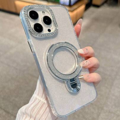 防震闪光支架 1 件装 透明闪光优雅磁吸无线充电保护壳 兼容 MagSafe 充电器 兼容 15、 15 Pro、 15 Pro Max、 16、 16 Pro、 16 Pro Max、 17、 17 Pro、 17 Pro Max 春季礼物派对