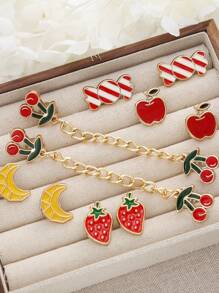 10 قطع من الزخارف الملونة للأحذية، زخارف أنثوية للأحذية مع الحلوى والموز والكرز والتفاح والفراولة للنساء، زخارف لأحذية الكلوج المزهرة، مجوهرات زخرفية جميلة لهدايا الحفلات وأعياد الميلاد