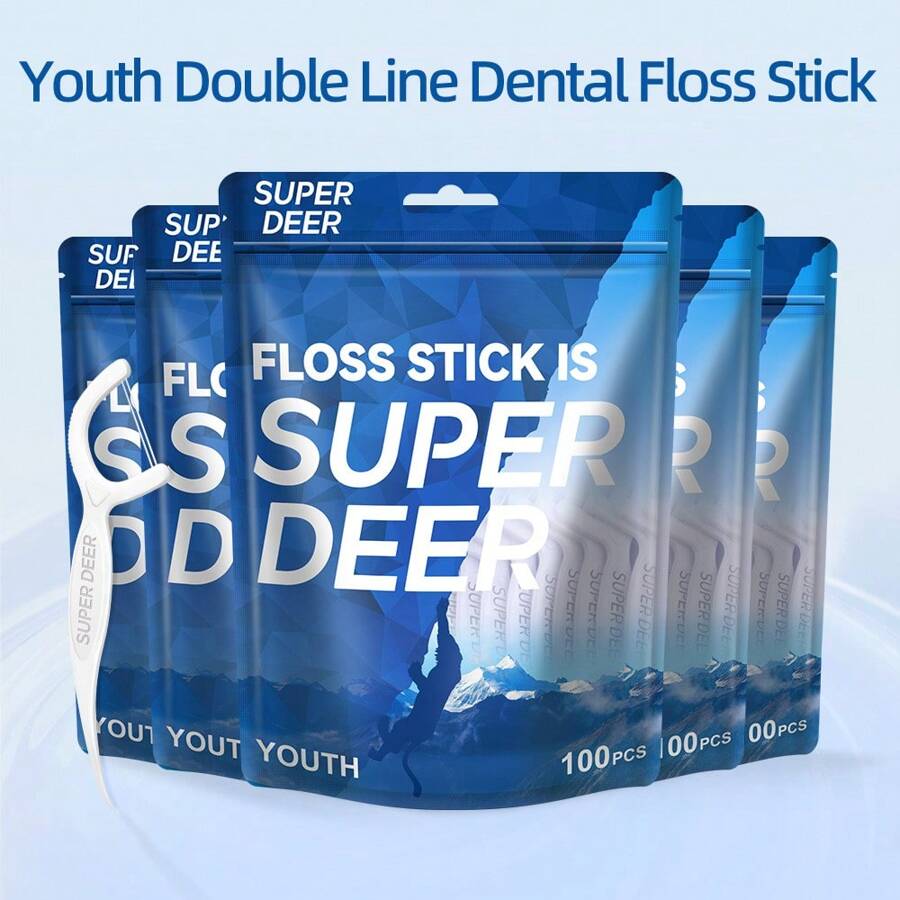 Fawnmum 500 Pcs Floss Picks Super Clean With Sure-Zip Seal 5 Packs