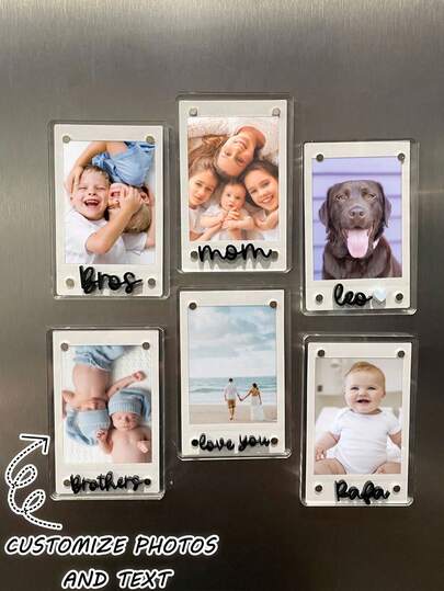 Personalized Photo Magnets, Instant Photo Magnets, Customized Photo Refrigerator Magnets, Photo Souvenirs, Customized Acrylic Photo Frame Refrigerator Magnets, Wedding Anniversary, Birthday, Valentine's Day Gifts
