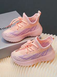 1双透气运动鞋，适合婴幼儿男孩/女孩，春秋季款 - 粉色 - 查看 3