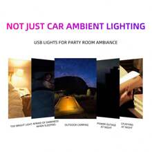4 Peças Luz Ambiente de Carro LED USB Mini Colorida, Luz Decorativa de Atmosfera, Luz de Emergência, Acessórios Automotivos
