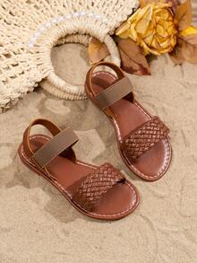 A Pair Of Children's Favorite Sandals, 2025 New Children's Sandals, Fashion, School Style, Soft Sole, Comfortable Sandals, Family Slippers, Holiday Style, Boys And Girls Like Sandals - Brown - View 5