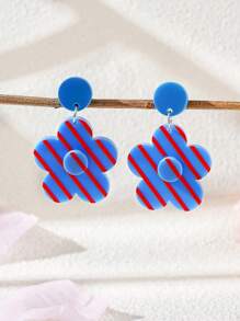A Pair Of Fashionable Acrylic Sunflower Women's Earrings Are Suitable For Daily Wear