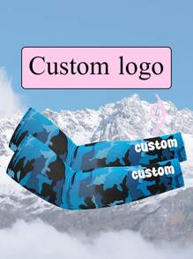 1 Pair Custom Logo Sun Protective Anti UV 2pcs/Set Ice Silk Sun Protection Arm Sleeves For Summer,Suitable For Cycling And Riding Motorcycle