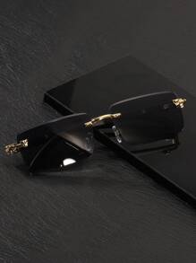 1 paire de lunettes vintage à monture carrée décorée de motifs léopard, mode
