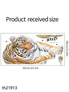 1 件家居装饰逼真酷白虎热带动物 3D 乙烯基墙贴，墙贴艺术装饰卧室客厅壁画，乙烯基贴花家居装饰，墙壁装饰品让您的家焕然一新 - 彩色 - 查看 6