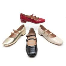 Women Adjustable Strap Casual Flats - Beige - View 2