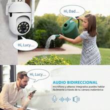 1 piezas Cámara de seguridad Smart Home 1080p HD - Visión nocturna a color resistente a la intemperie, inclinación/rotación/zoom, audio bidireccional, monitor de mascotas con alertas de movimiento - Cámara de seguridad inalámbrica para interiores, - Blanco - Ver 3