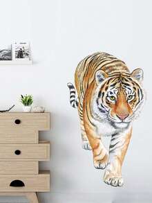 1 件家居装饰逼真酷白虎热带动物 3D 乙烯基墙贴，墙贴艺术装饰卧室客厅壁画，乙烯基贴花家居装饰，墙壁装饰品让您的家焕然一新 - 彩色 - 查看 7