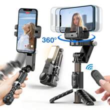 AXNEN Stabilisateur cardan mode de prise de vue à poursuite de rotation à 360 degrés Selfie Stick trépied compatible avec les smartphones iPhone, téléphone portable pour photoraphie en direct
