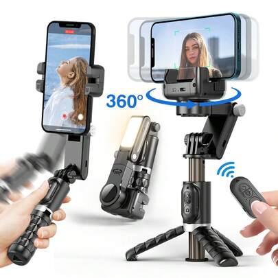 AXNEN Estabilizador de gimbal con modo de disparo de seguimiento de 360°, palo de selfie trípode compatible con teléfonos inteligentes, fotografía en tiempo real