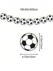 1 pieza Bandera de halado de 5M/16.4FT con tema de fútbol, decoración para fiesta de fútbol, guirnalda de banderas de fútbol, accesorios de papel de fútbol y uniforme de árbitro, multiusos para interiores, jardín, tailgating, decoración para eventos deportivos universales