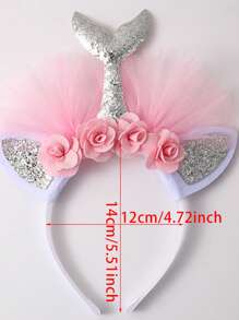 1 pièce Serre-tête accessoire de cheveux avec motif de sirène de dessin animé mignon, accessoire de costume pour fête d'anniversaire, festival, cosplay, photo. Décoration pour la fête des mères, le mois des fiertés, la rentrée scolaire, les cadeaux de Pâques. Bandeau, serre-tête