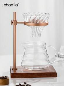 choxila 1 pieza Soporte para café hecho a mano, olla para café hecho a mano al aire libre, soporte para filtro de café, base de madera maciza vintage, soporte para café hecho a mano, de vuelta a la escuela