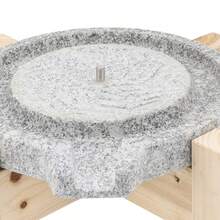 HOHOBLA Stone Grain Mill, Natural Granite Handmade Stone Mill Grinding Tool Manual Stone Grinder Paste Mill With Filter Bag, Ancient Grinding Stone Millstone For Grind Dry And Wet Foods (With Stand) - 淺灰色 - 查看 4