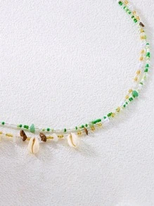 4pcs Shell Beads Layered Bohemian Rustic Body Jewelry Chain, Women Body Waist Chain Necklace