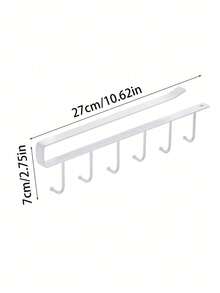 2个装马克杯挂架，橱柜下置物架收纳挂钩整理架，适用于橱柜、食品储藏室、厨房、书桌、台面、书架等，黑白两色可选。 - 彩色 - 查看 3