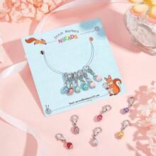12 Pcs Glass Pearl Stitch Markers Alloy Enamel Crochet Stitch Marker Charms Locking Stitch Marker For Knitting Weaving Sewing Accessories Quilting Jewelry Making