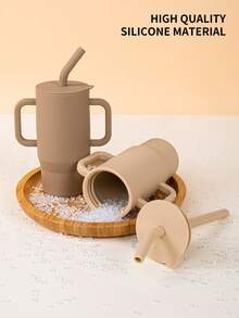 210ml（7盎司）婴儿硅胶训练杯 - 符合人体工程学的手柄、耐用的吸管和安全的盖子，非常适合补水和早期饮水技能练习！，适合6个月至3岁的男孩和女孩 - 彩色 - 查看 9