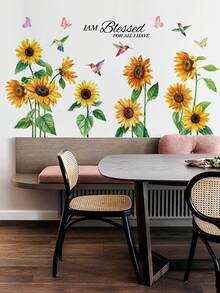 Sunflower Floral Theme Home Decor Wall Sticker For Bedroom Background - Multicolor - View 16