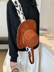 Personalized Backpack 2025 New Korean Fashion Vintage Women Woven Casual Versatile Travel Mini Backpack - Brown - View 2