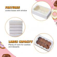 15 piezas de Cajas para Galletas con Ventana Transparente, Cajas Blancas para Postres de Panadería, Contenedores Premium para Pasteles, Tartas, Dulces - Blanco - Ver 6
