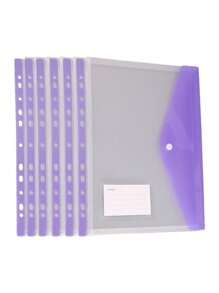 Carpeta de archivos de PVC transparente gruesa con botón a presión, tamaño A4, carpeta de archivos transparente y resistente al agua de gran capacidad con bolsillo para etiqueta, organizador de documentos, para almacenamiento de documentos de oficina y organización de artículos de papelería de estudiantes, excelente para la temporada de regreso a clases